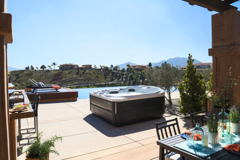 Outdoor Jacuzzi Hot Tub Installation in California